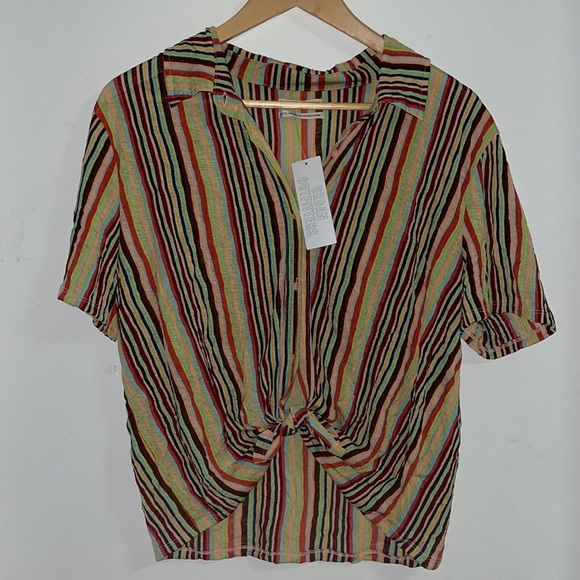 🐪 {FINAL SALE} UO Anya Tie Front Shirt - Picture 5 of 9